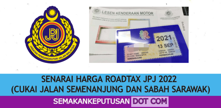 Senarai Harga Roadtax Jpj 2022 Cukai Jalan Semenanjung Dan Sabah Sarawak Semakan Keputusan 5120